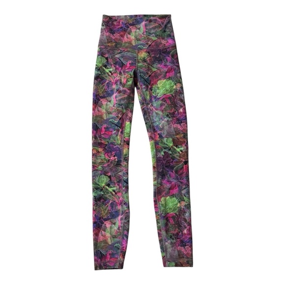 LULULEMON Wunder Train High-Rise Tight Leggings Pink Floral Size 2 - Picture 8 of 12